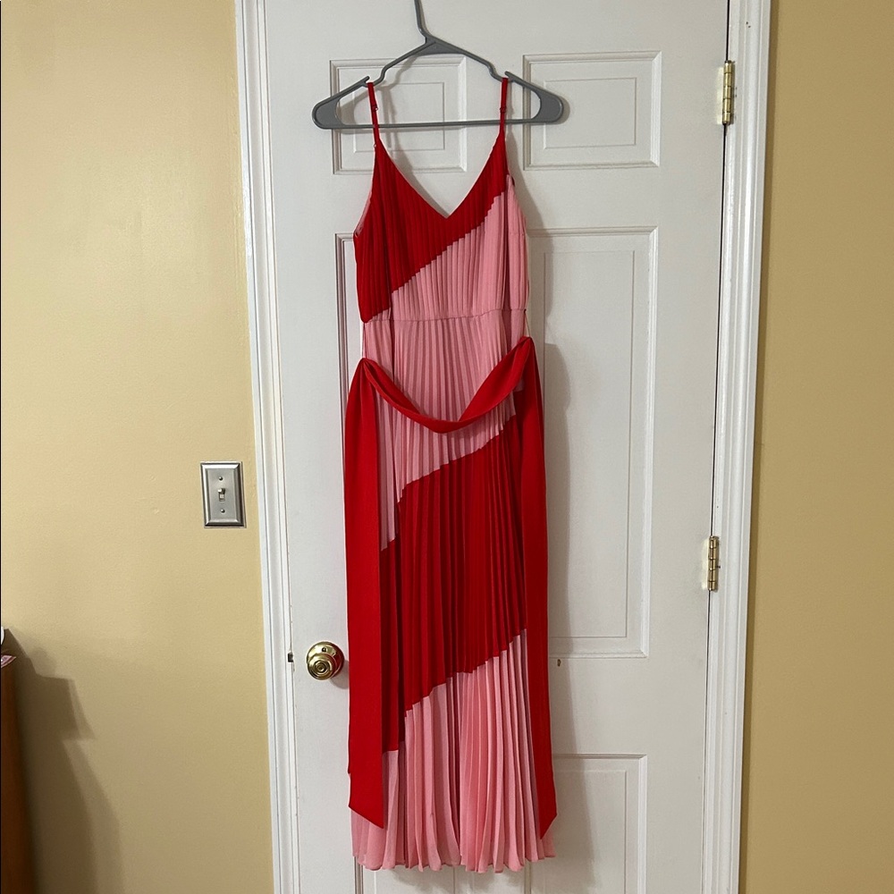 Alice + Olivia Red and Pink Maxi Dress